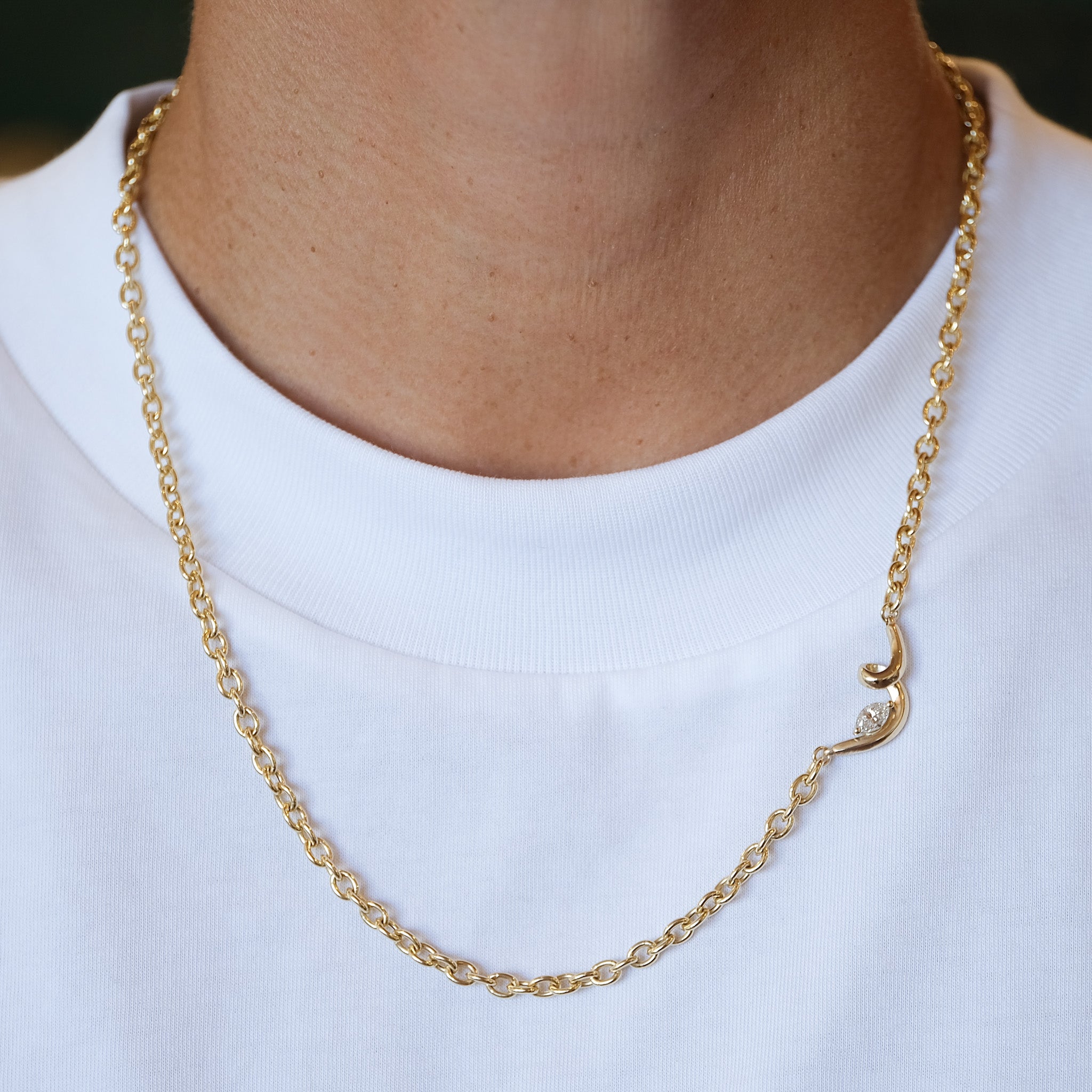 Asymmetrical Diamond Sailor Necklace | OOAK