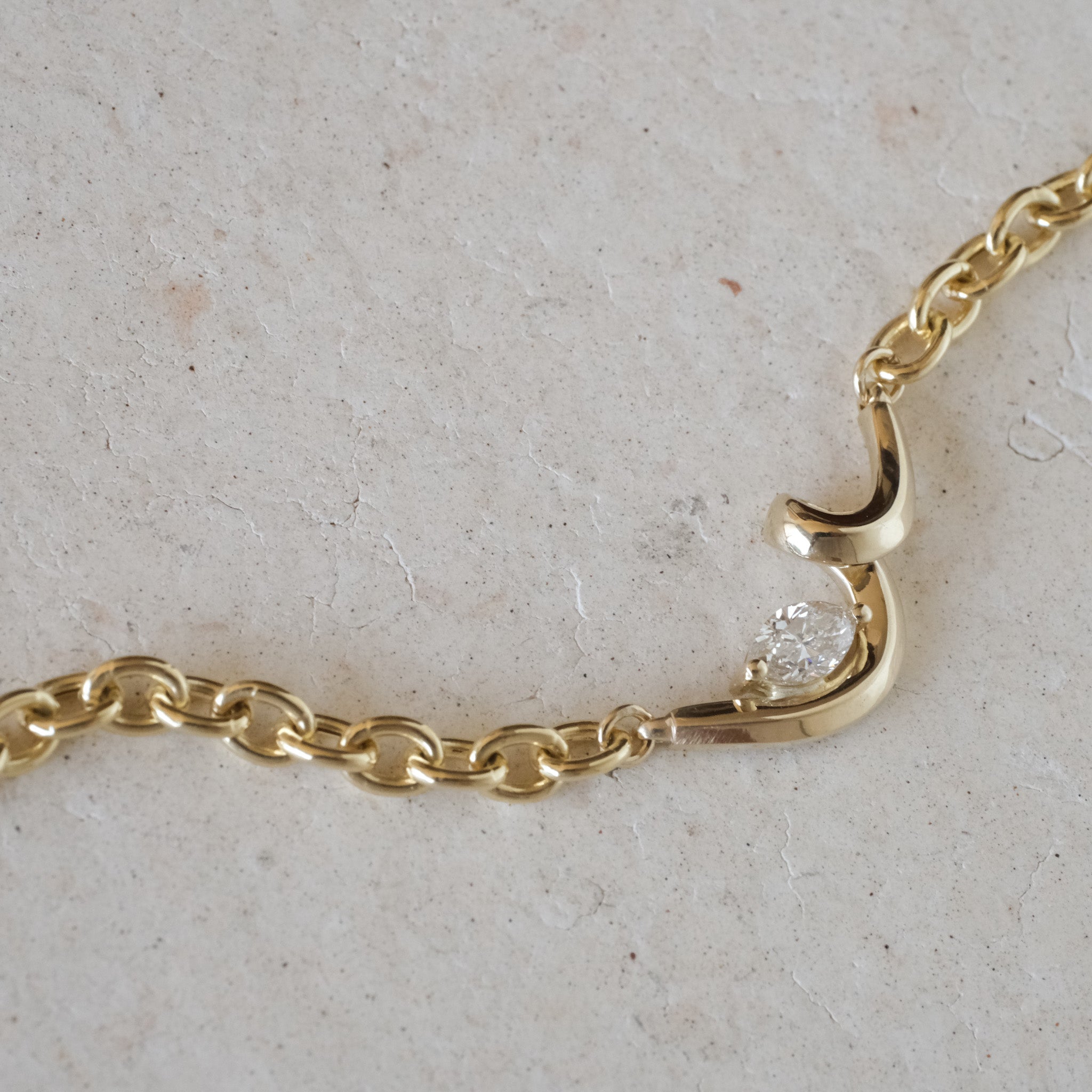 Asymmetrical Diamond Sailor Necklace | OOAK