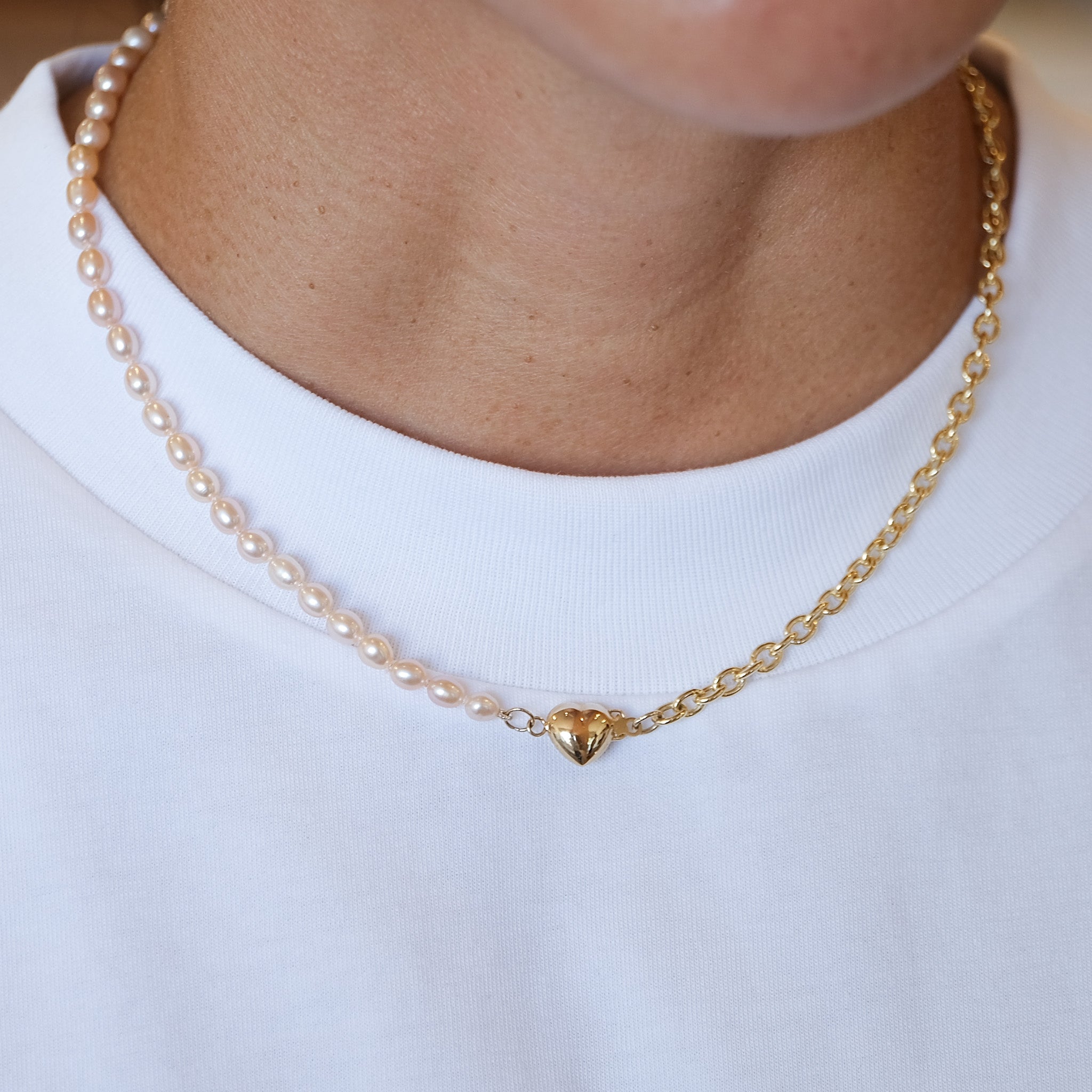 Blush Pearl Sailor Necklace | OOAK