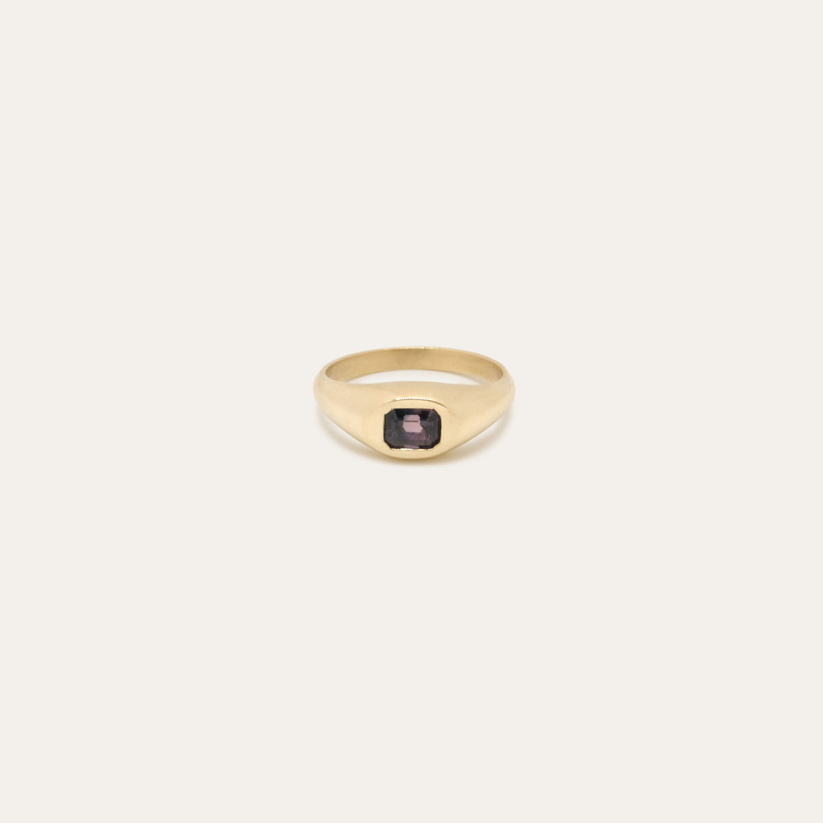 Emerald Cut Bi-color Sapphire Ring | OOAK