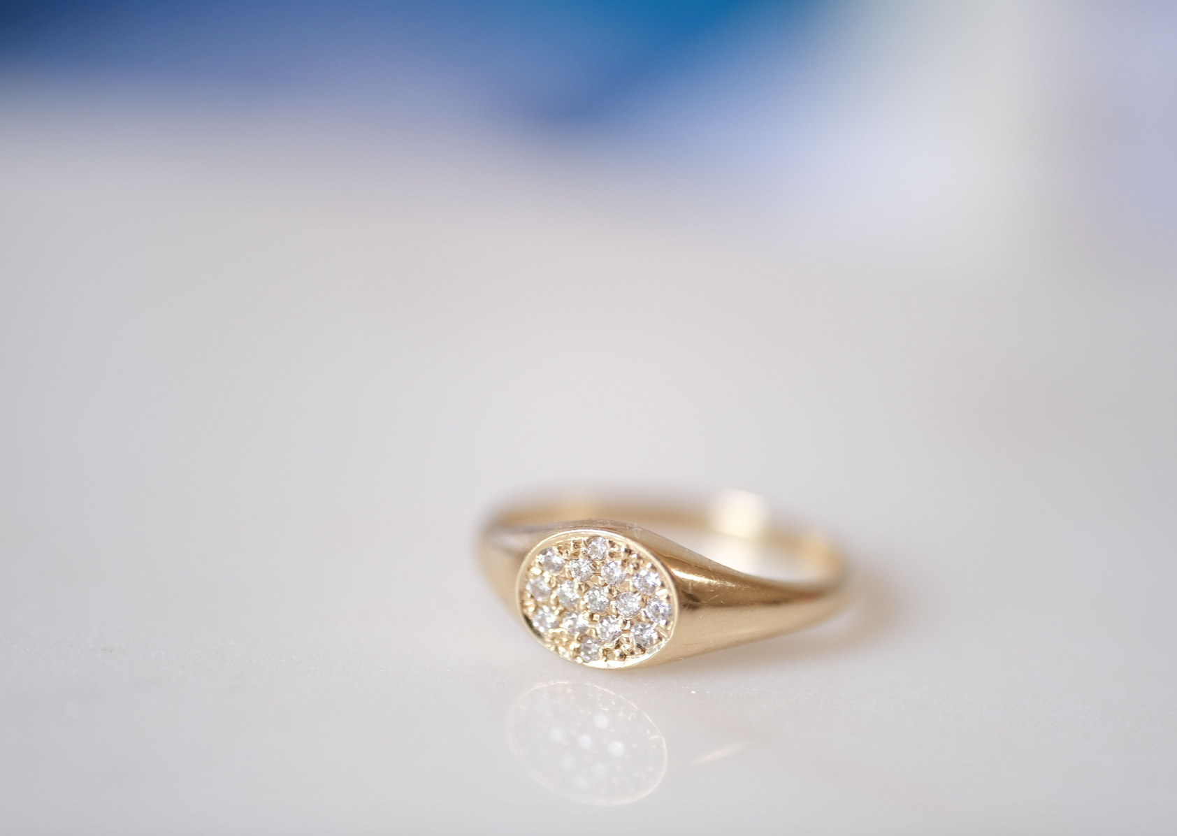 Baby Signet Pave Ring
