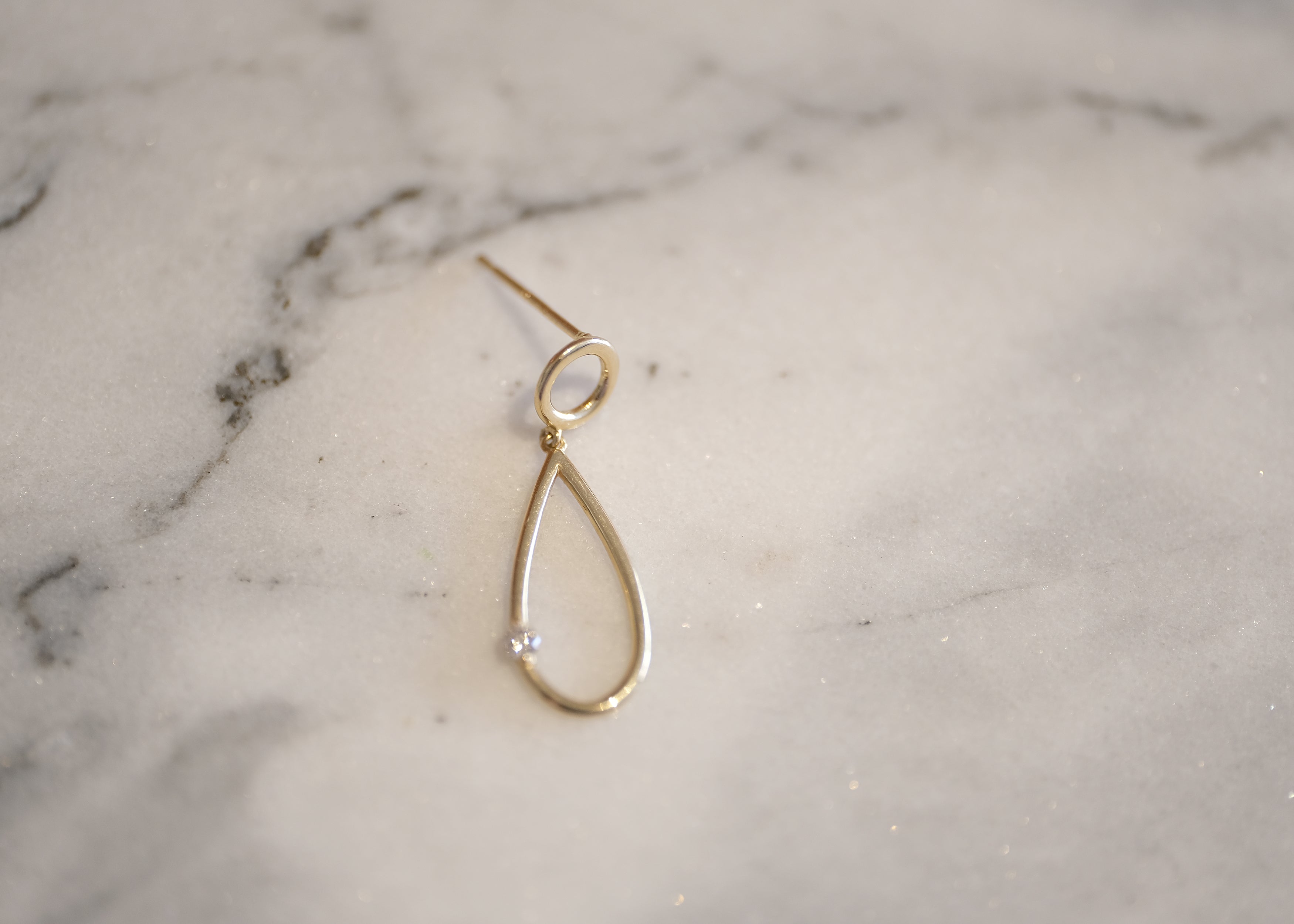 Diamond Geometric Drop Earring | OOAK
