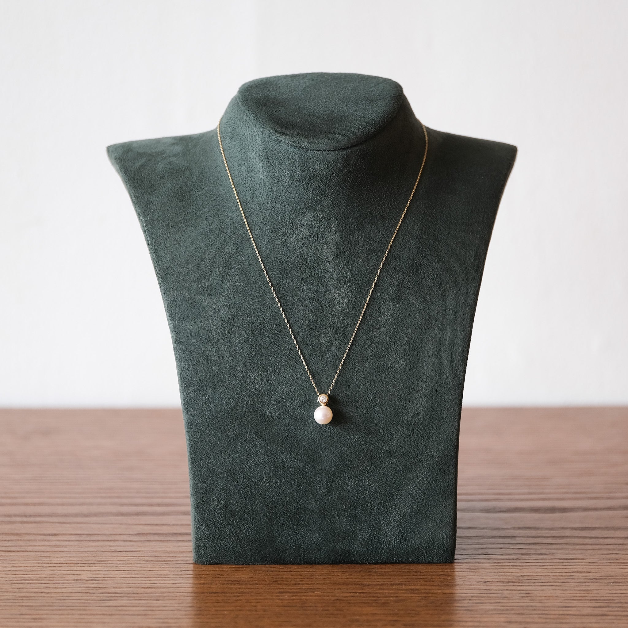 Floating Diamond Pearl Necklace | OOAK