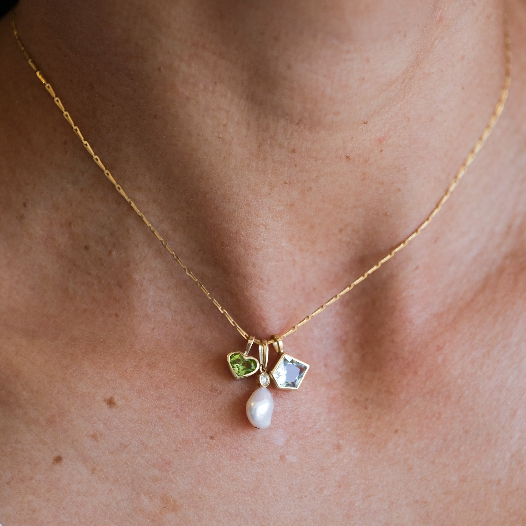 Geo Aquamarine Charm | OOAK