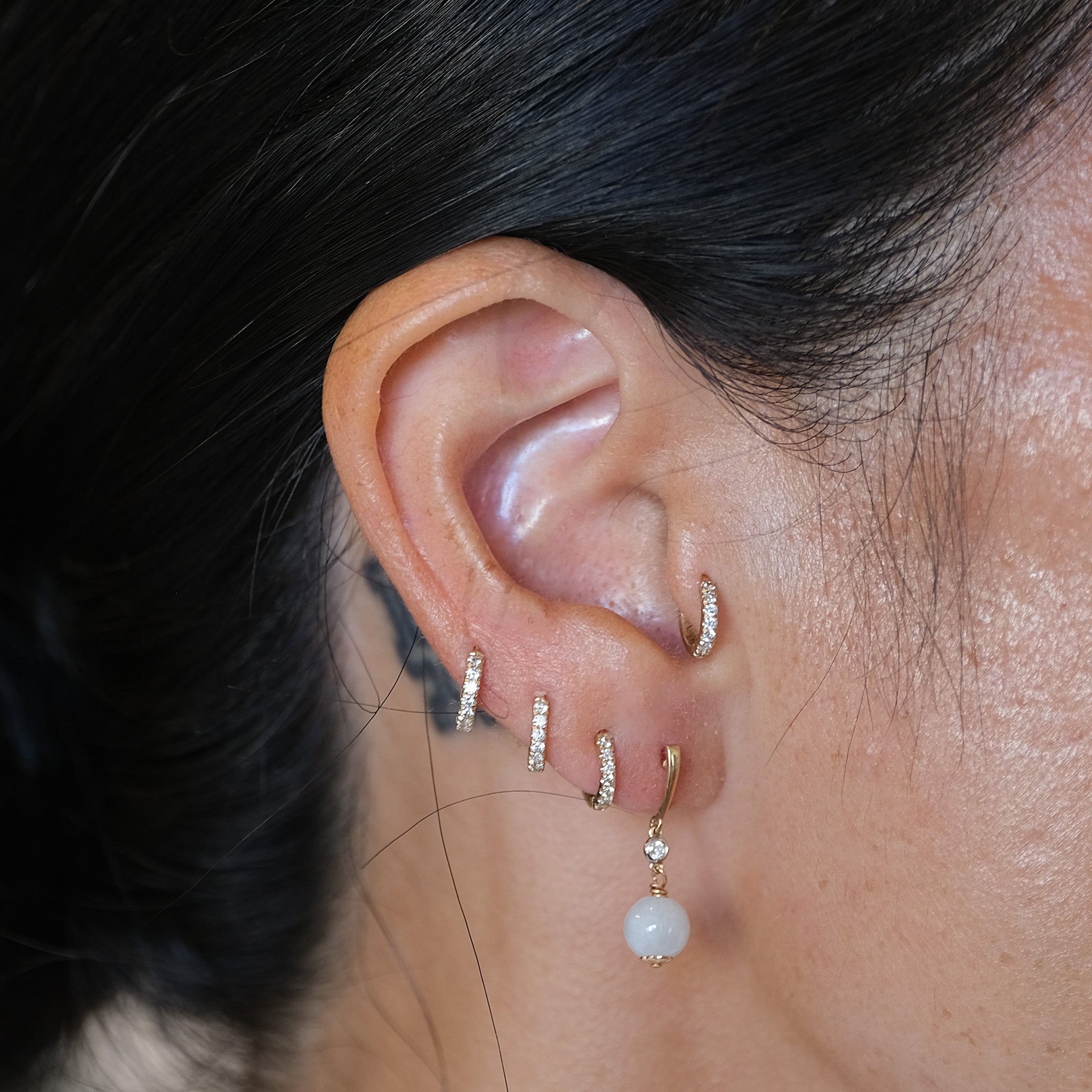 Jade Diamond Earring | OOAK