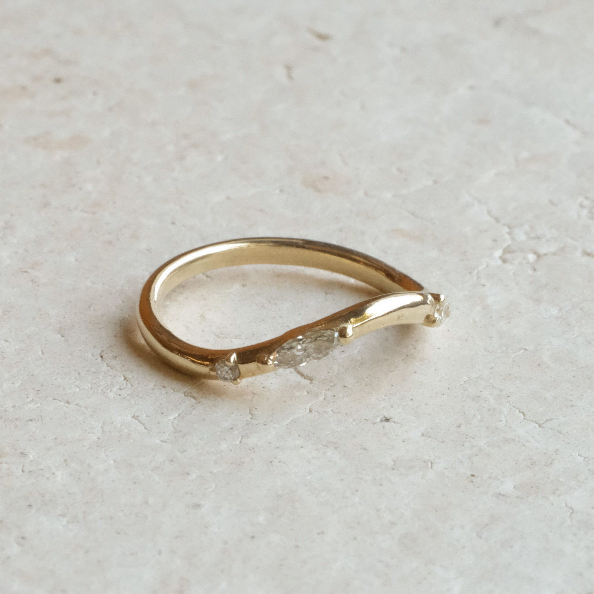 Champagne Diamond Wave Ring | OOAK