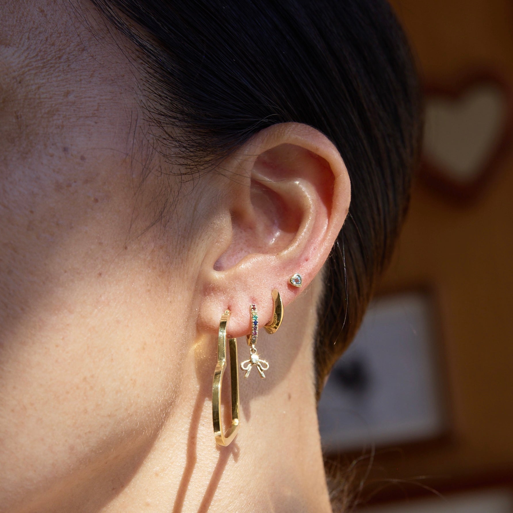 Bow Drop Hoop | OOAK