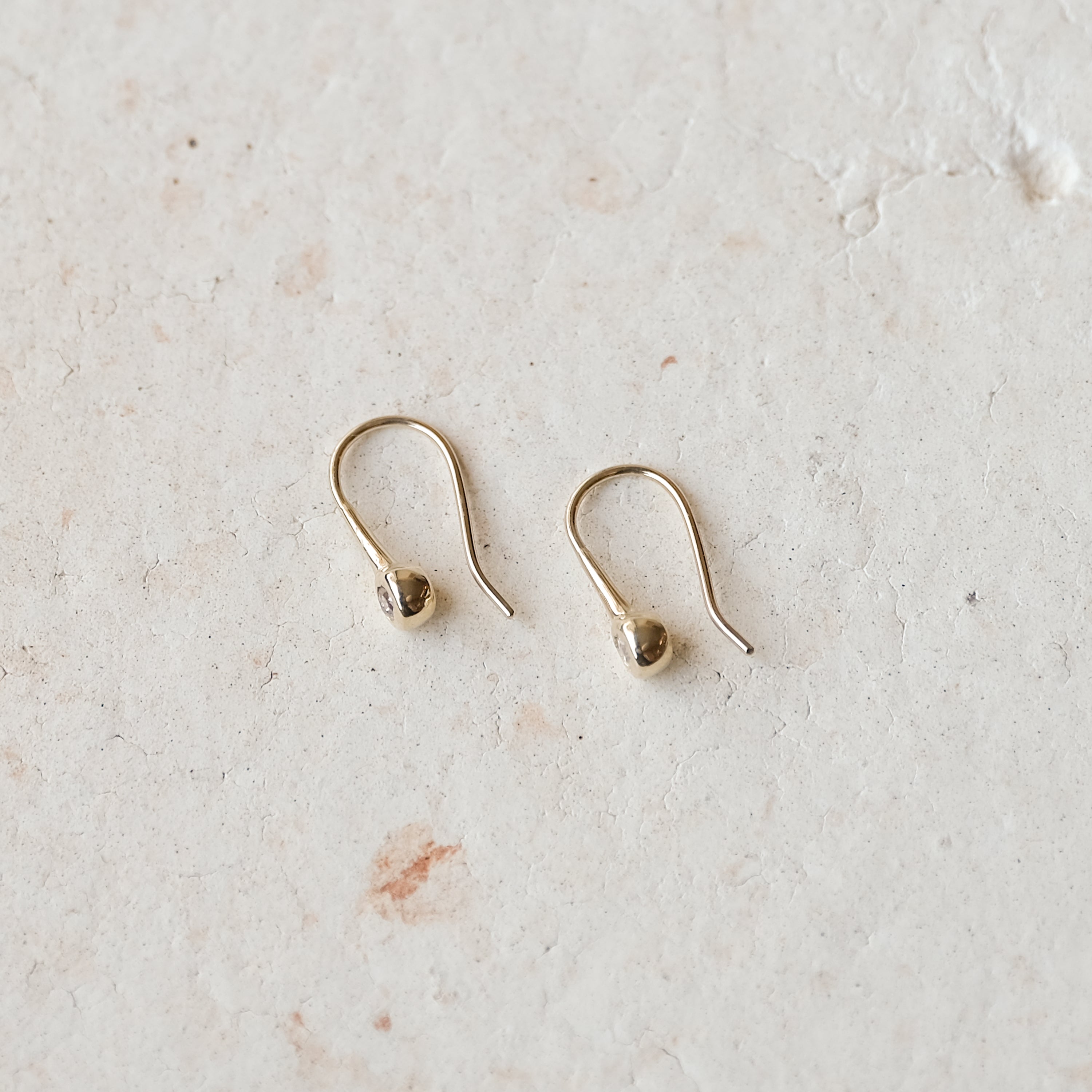 Old Mined Diamond Organic Bezel Earrings | OOAK