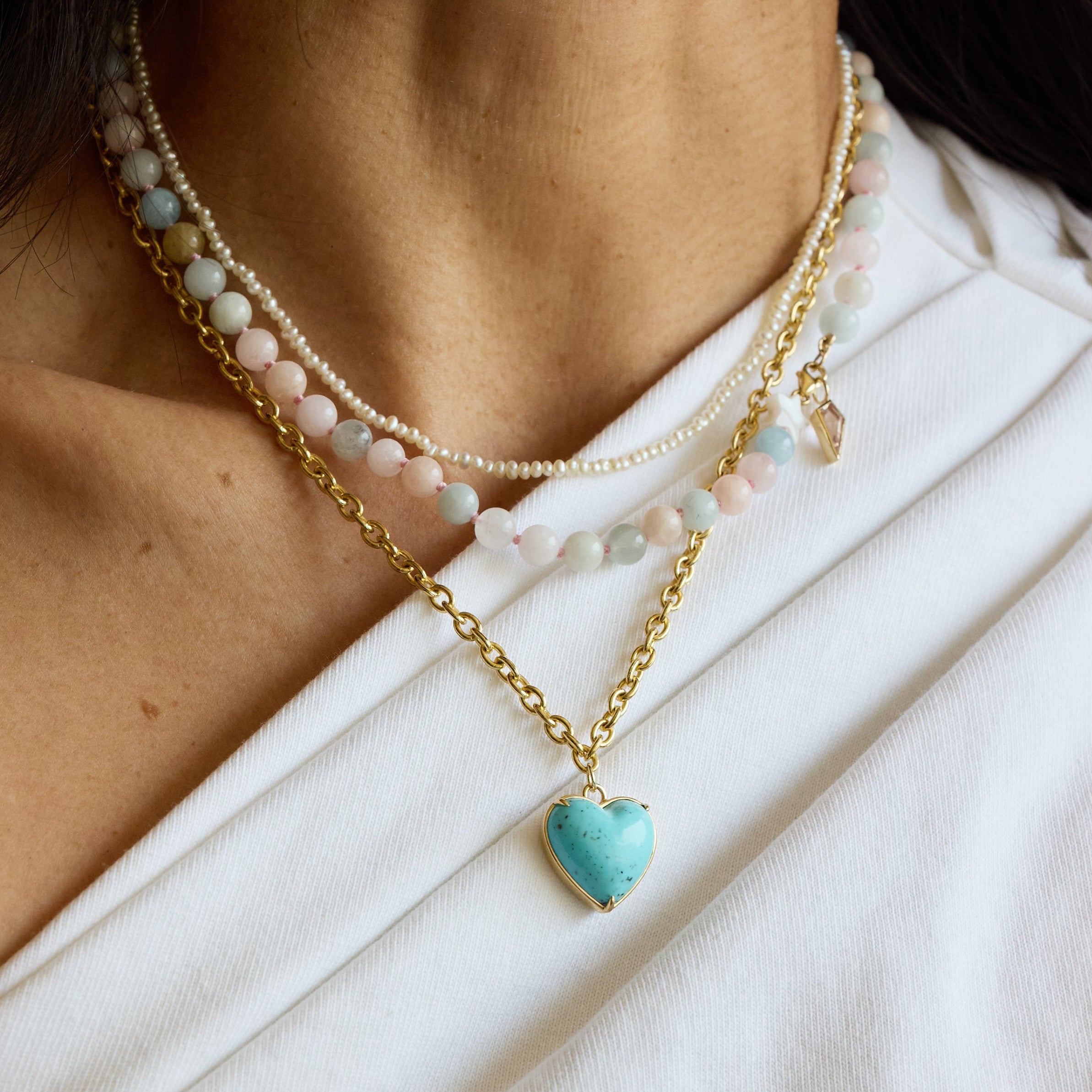 Jumbo Turquoise Heart Charm | OOAK