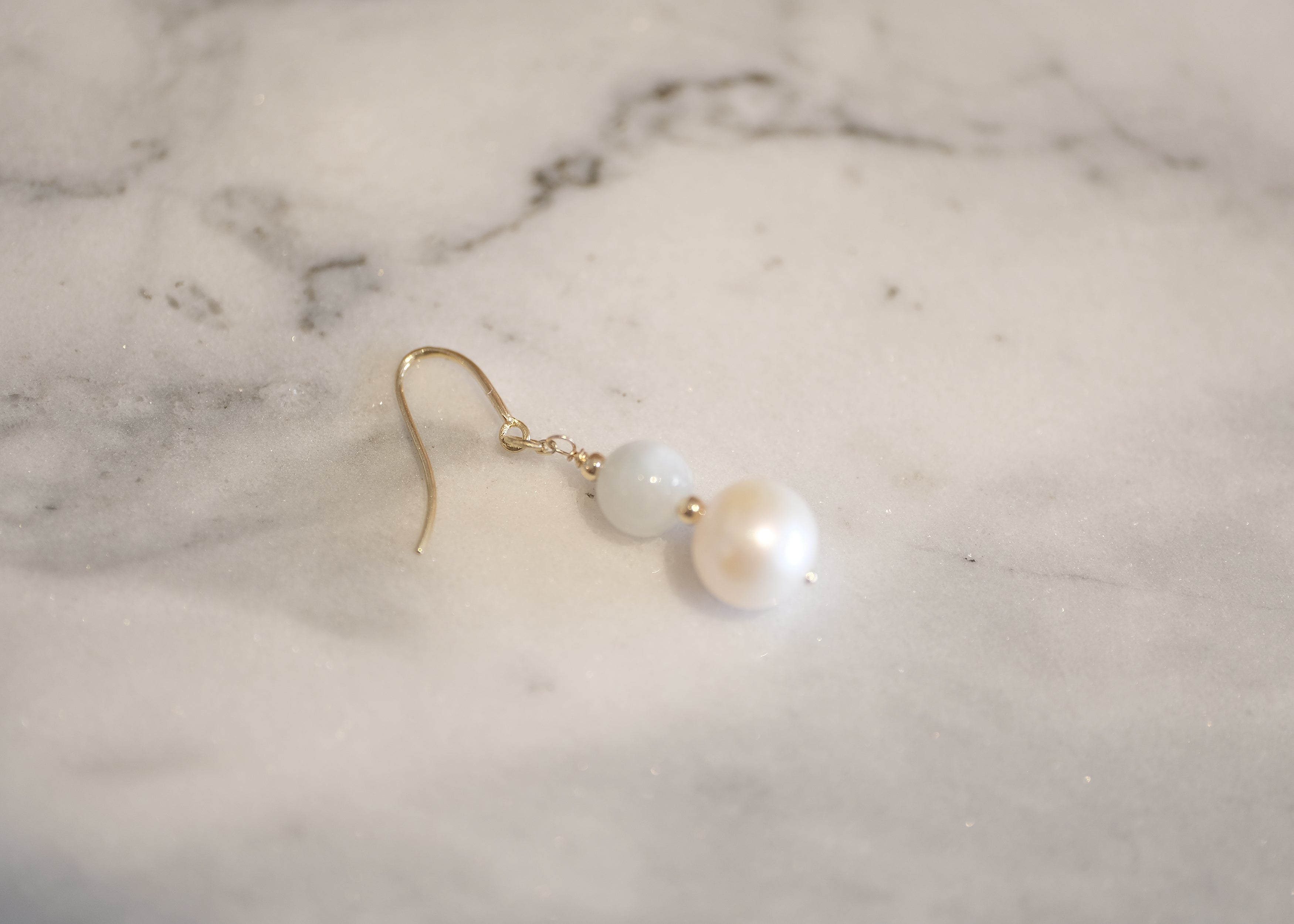 Pearl Jade Drop Earring | OOAK