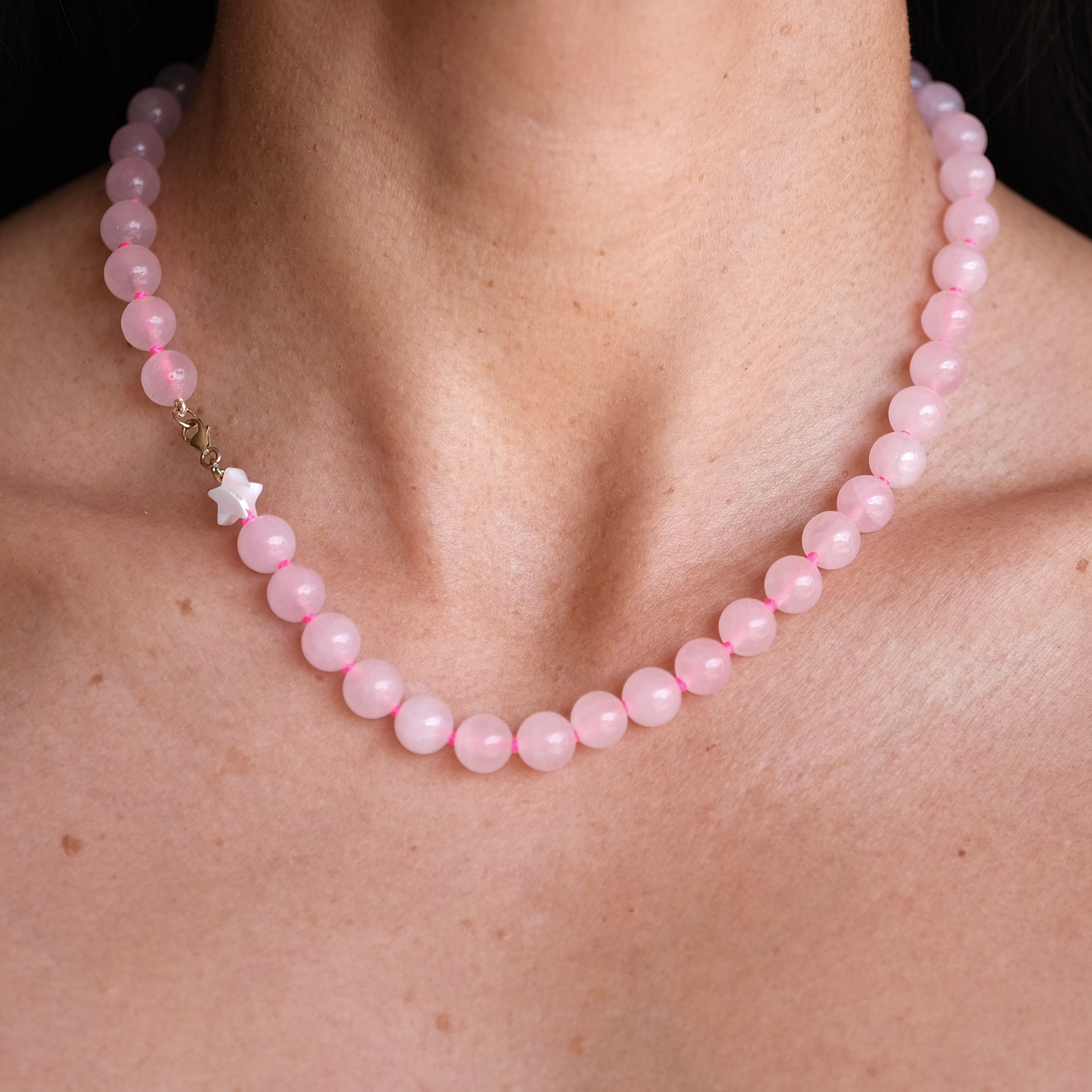Rose Quartz Beaded Necklace | OOAK