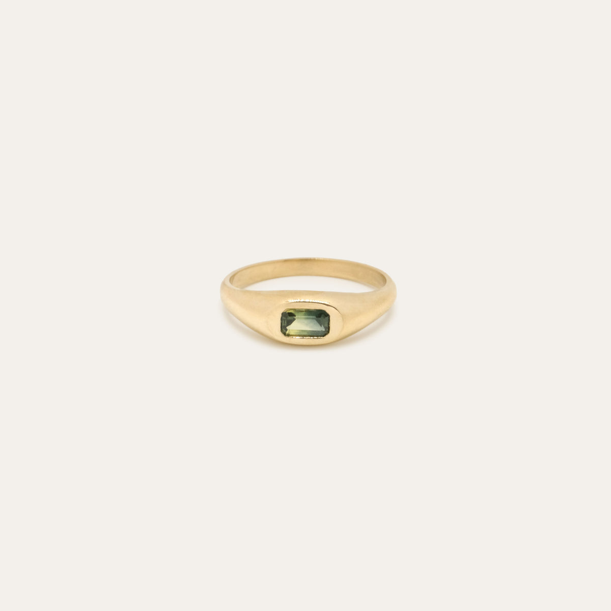 Emerald Cut Bi-color Sapphire Ring | OOAK