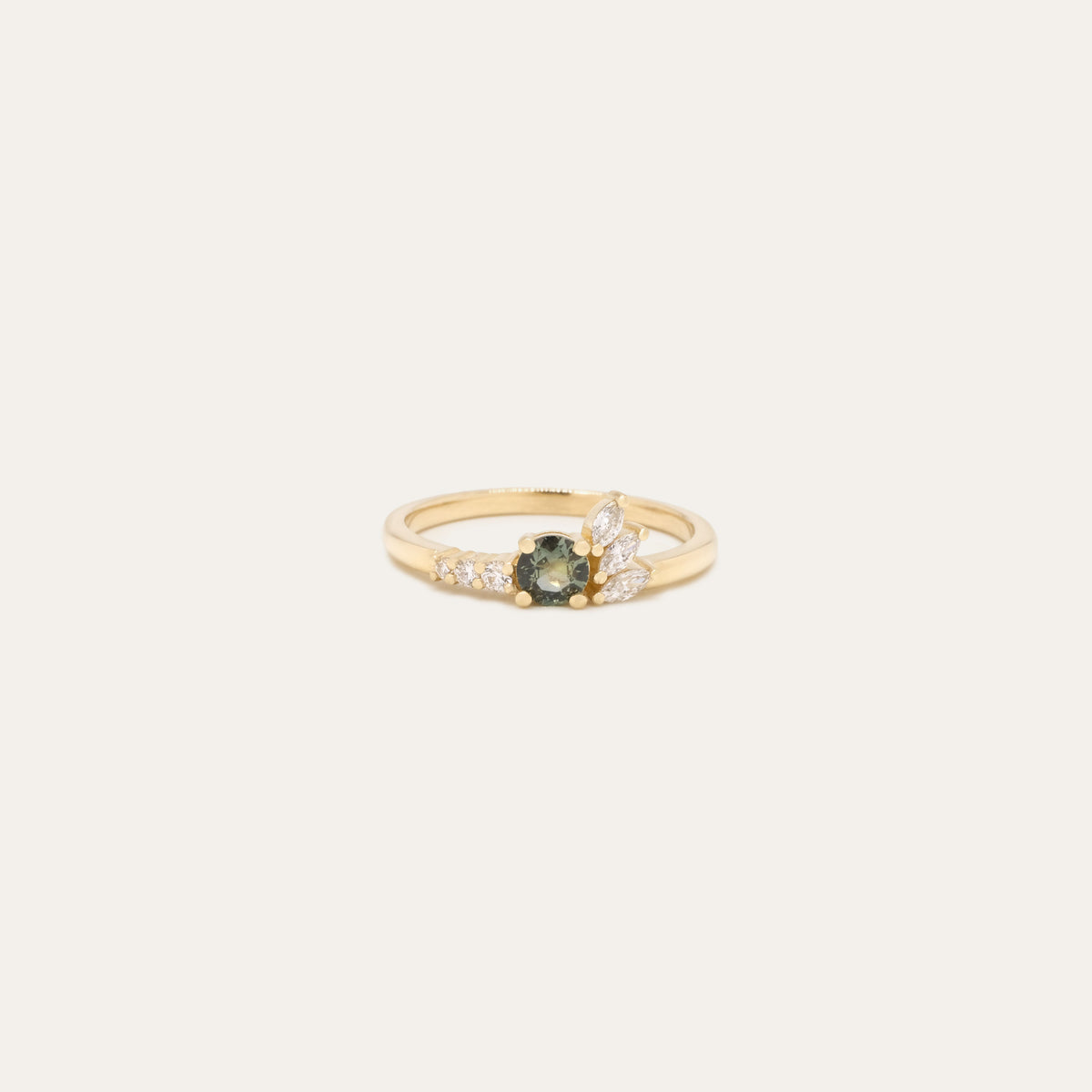 Sapphire and Diamond Flourish Ring | OOAK