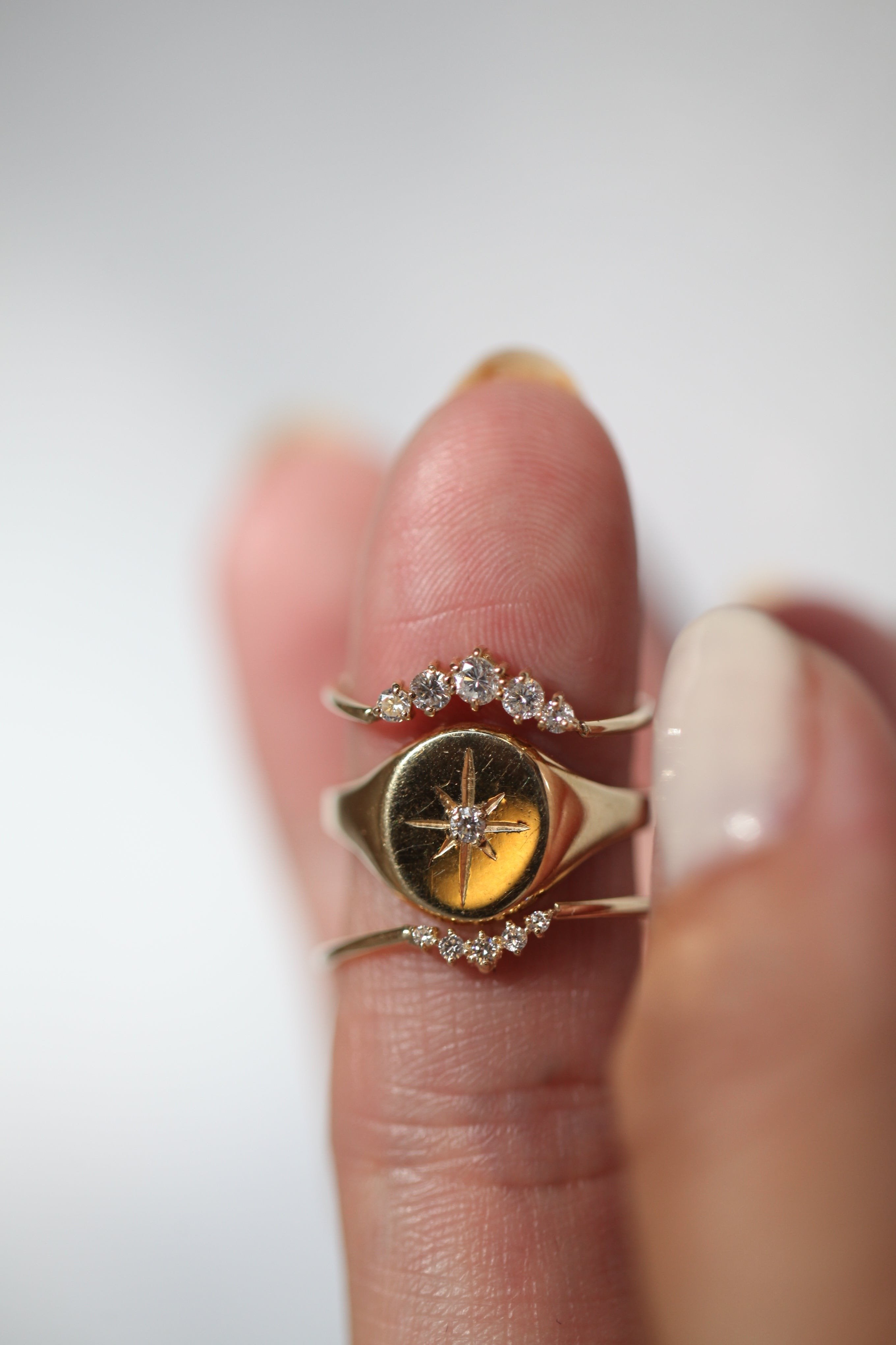 Luna Diamond Signet Ring
