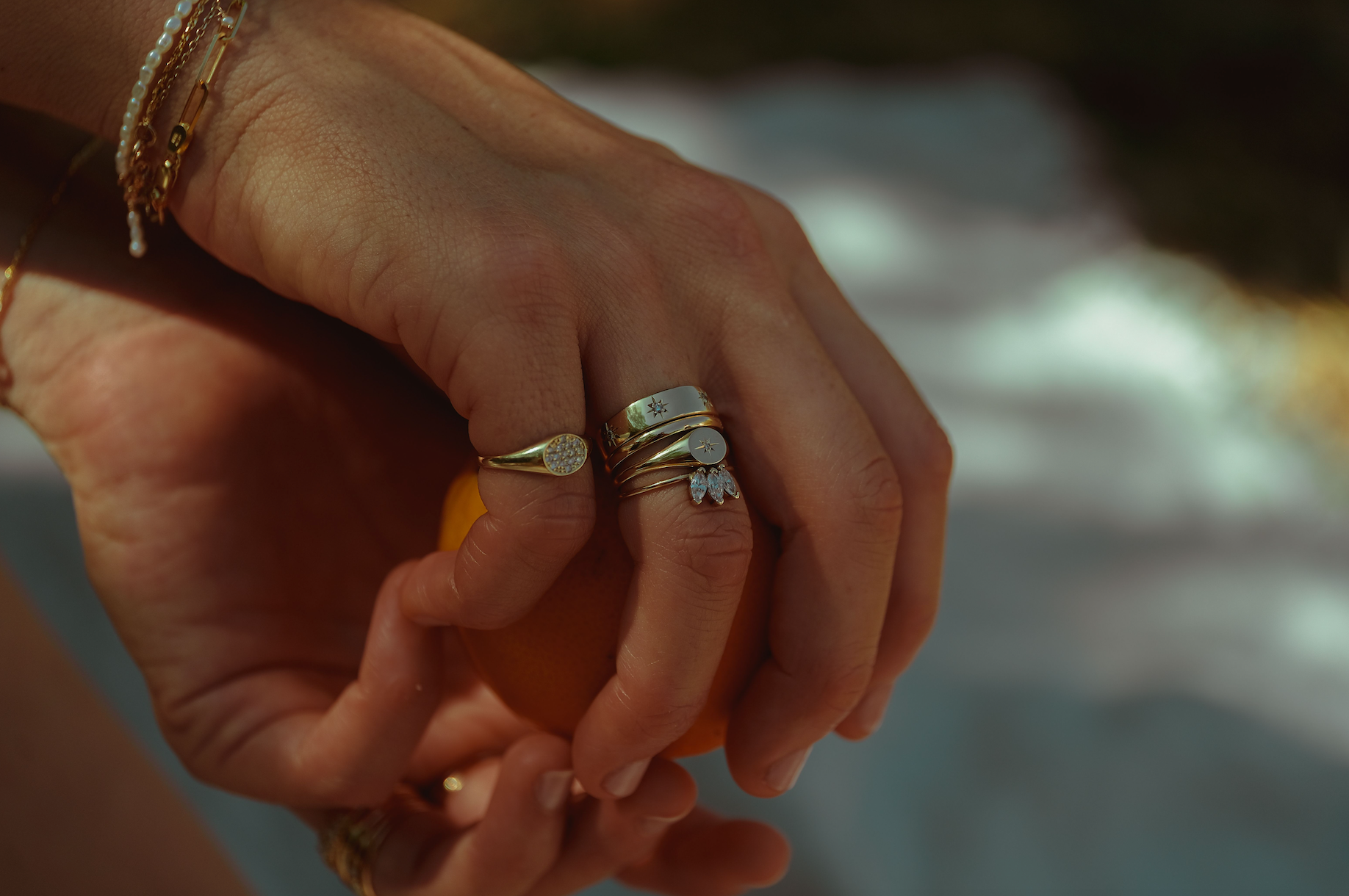 Baby Signet Pave Ring