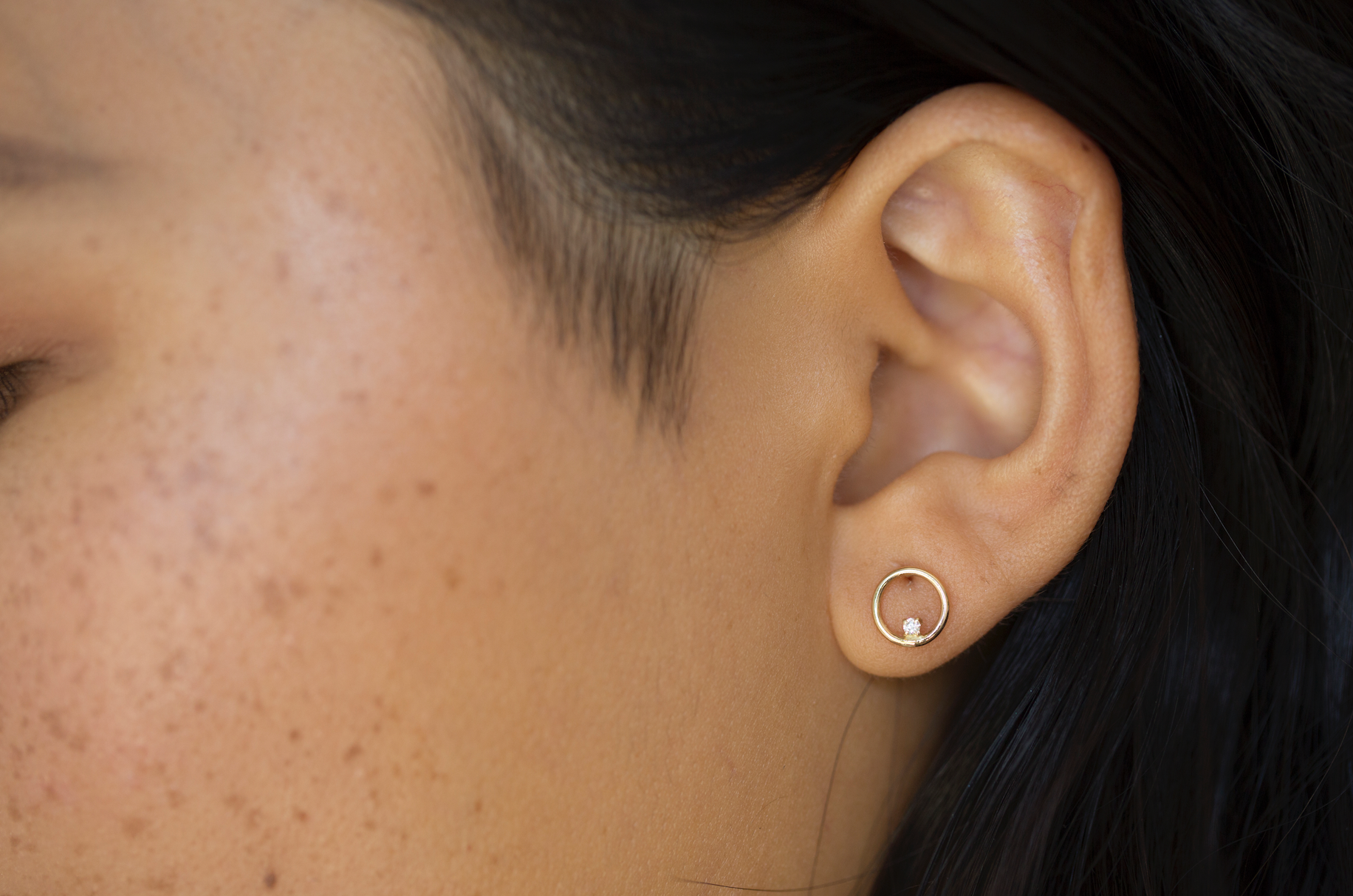Full Moon Diamond Earring