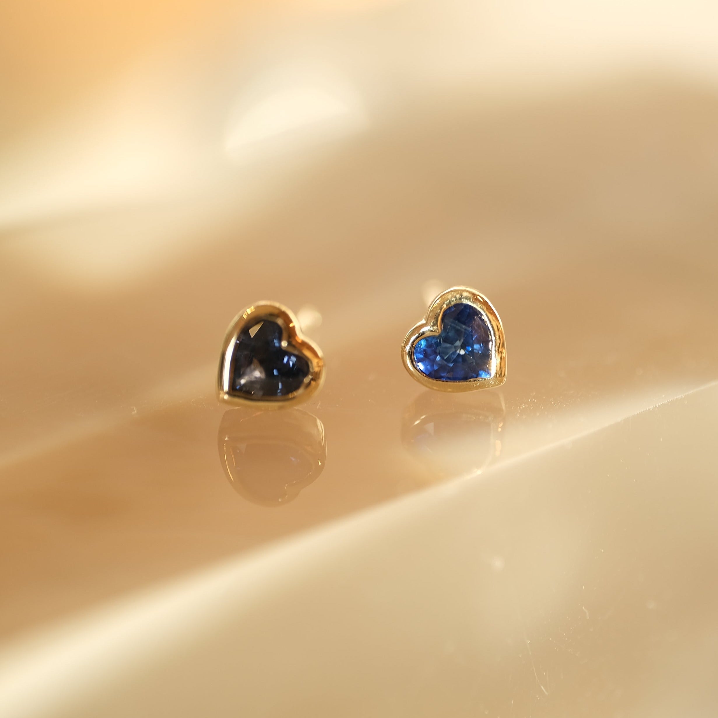Bezel Heart Earrings | OOAK