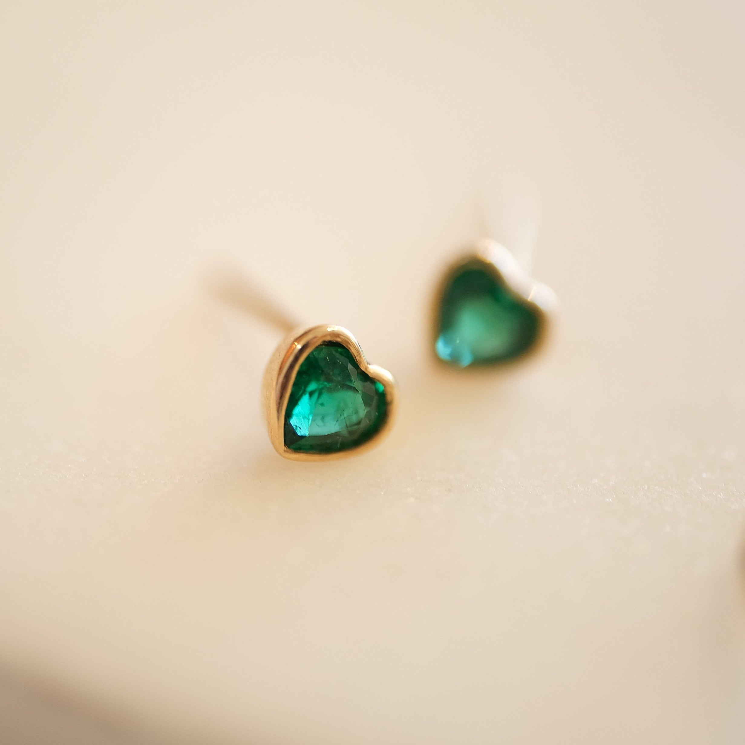 Bezel Heart Earrings | OOAK
